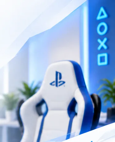 Karrige gaming e bardhë në një kënd të pastër e të ndriçuar